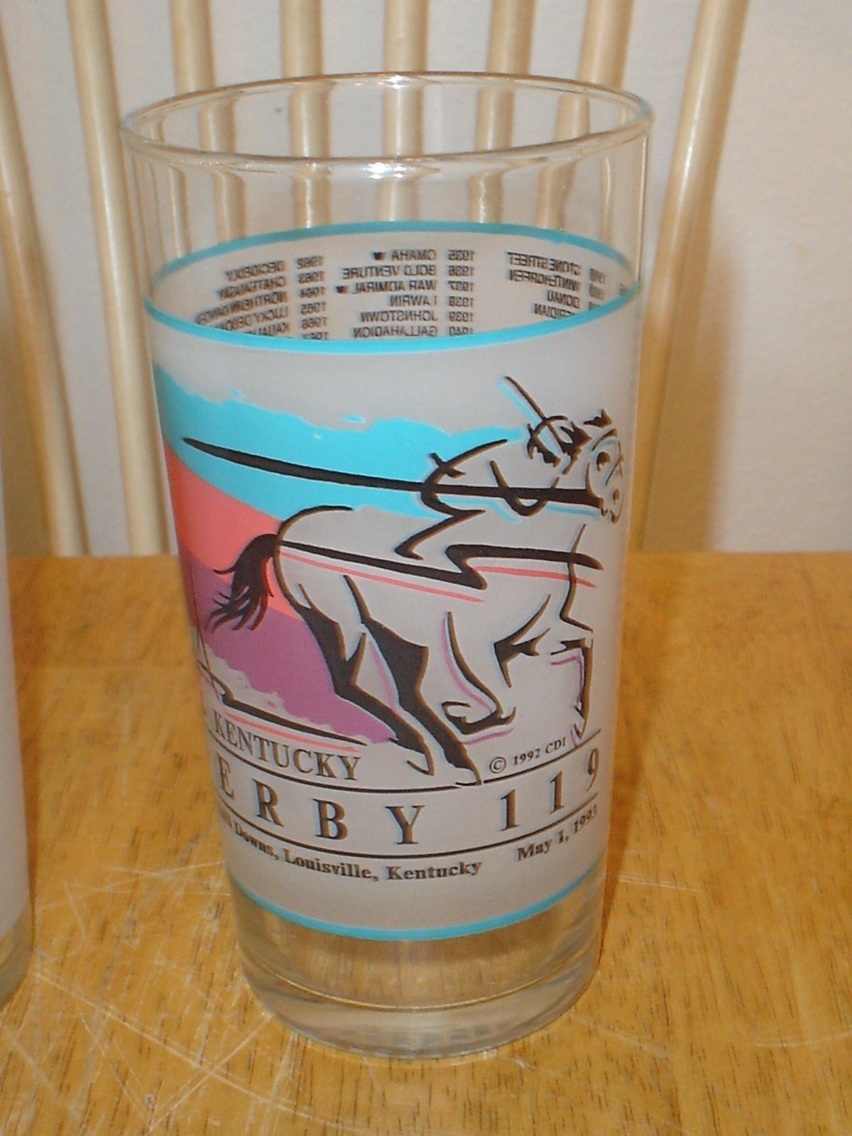 Vintage Lot (2) Kentucky Derby Mint Julep Glasses Churchill Downs 1990 & 1993