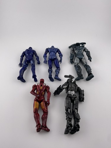 Iron Man Action Figures lot of 5 War Machine And Regular Iron Man Toys.