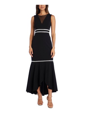 

Женское черное вечернее макси-платье R-M RICHARDS без рукавов с вырезом-кольцом, Черный