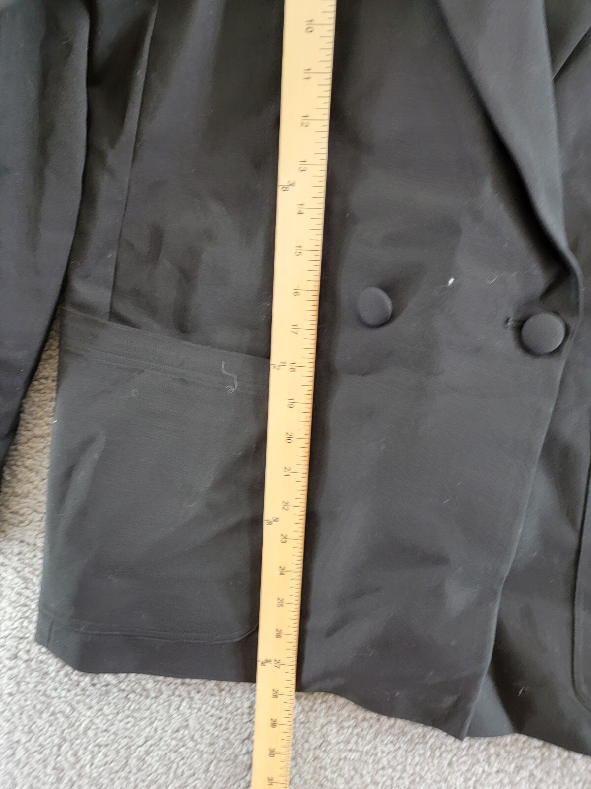 Good American The Boss 2.0 Double Breasted Blazer Women's 2 Black Button Front - Picture 8 of 20