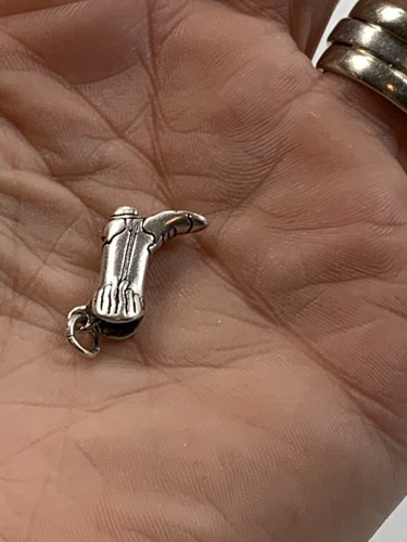 Sterling Silver .925 Charm Southwestern Bracelet Charm Cowboy Boot