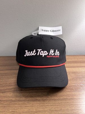 Happy Gilmore Golf Hat Just Tap It In Trucker Style Snap Back Black Red Hat New