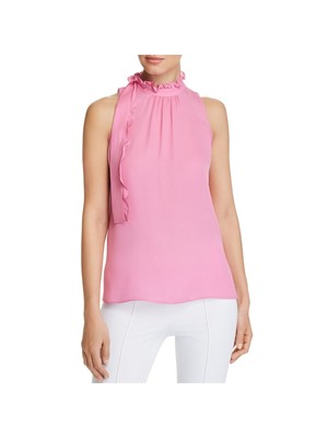 

KOBI HALPERIN Женский розовый плиссированный топ без рукавов с бретельками и рюшами