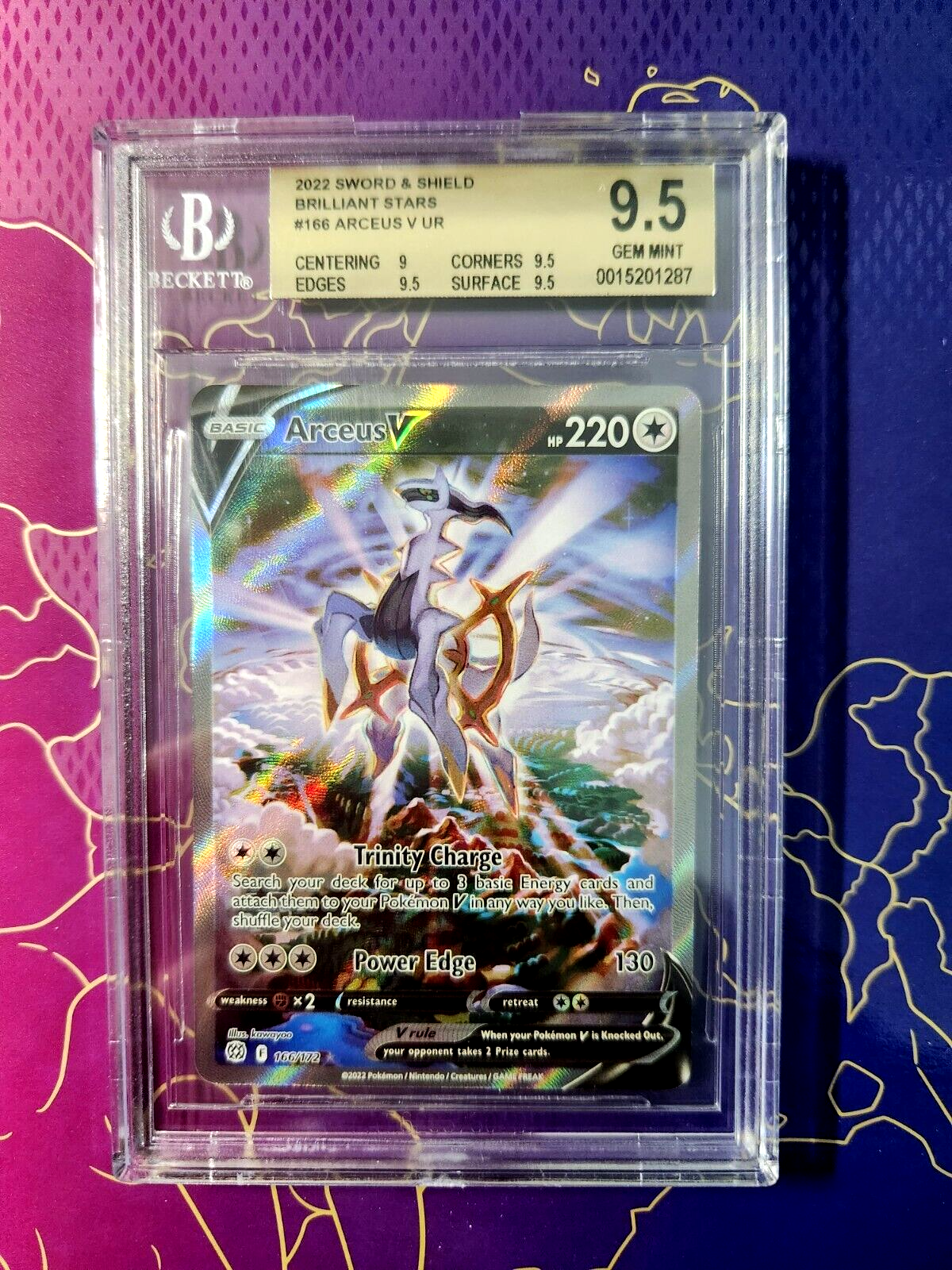 Pokemon Arceus V 166 Alt Art BGS 9.5 GEM Mint Gold Label