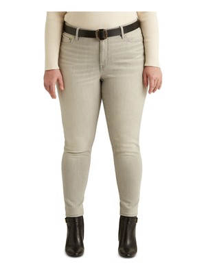 

LAUREN RALPH LAUREN Женские серые эластичные джинсы скинни на пуговицах размера плюс 16 Вт, Серый, 202817855001