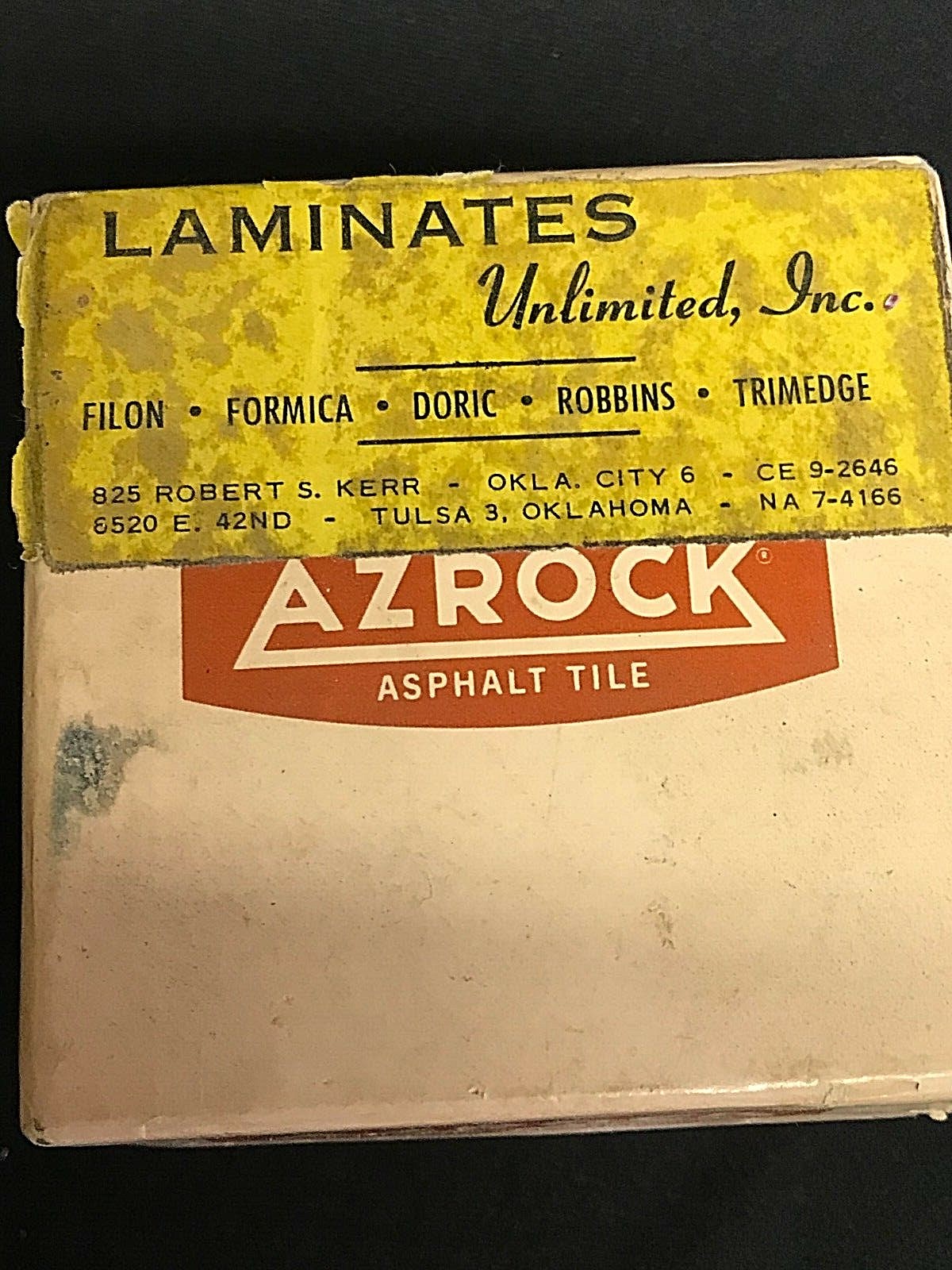 Vintage *** AZROCK *** SAMPLE BOX *** 20 *** 1960s *** ASPHALT