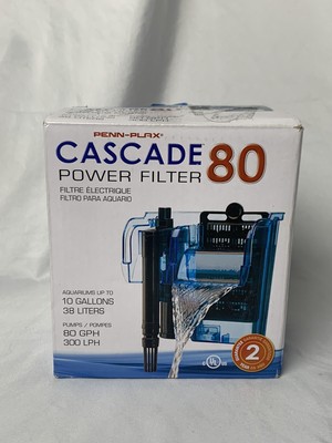 Power Filter Fish Tank Aquarium PennPlax Cascade 80 GHP 10 Gallons Open Box READ