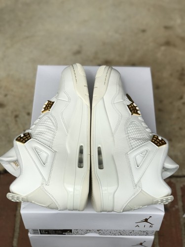 Pre-owned Jordan Size 12w / 10.5 M - Air  4 Retro Metallic Gold W In White