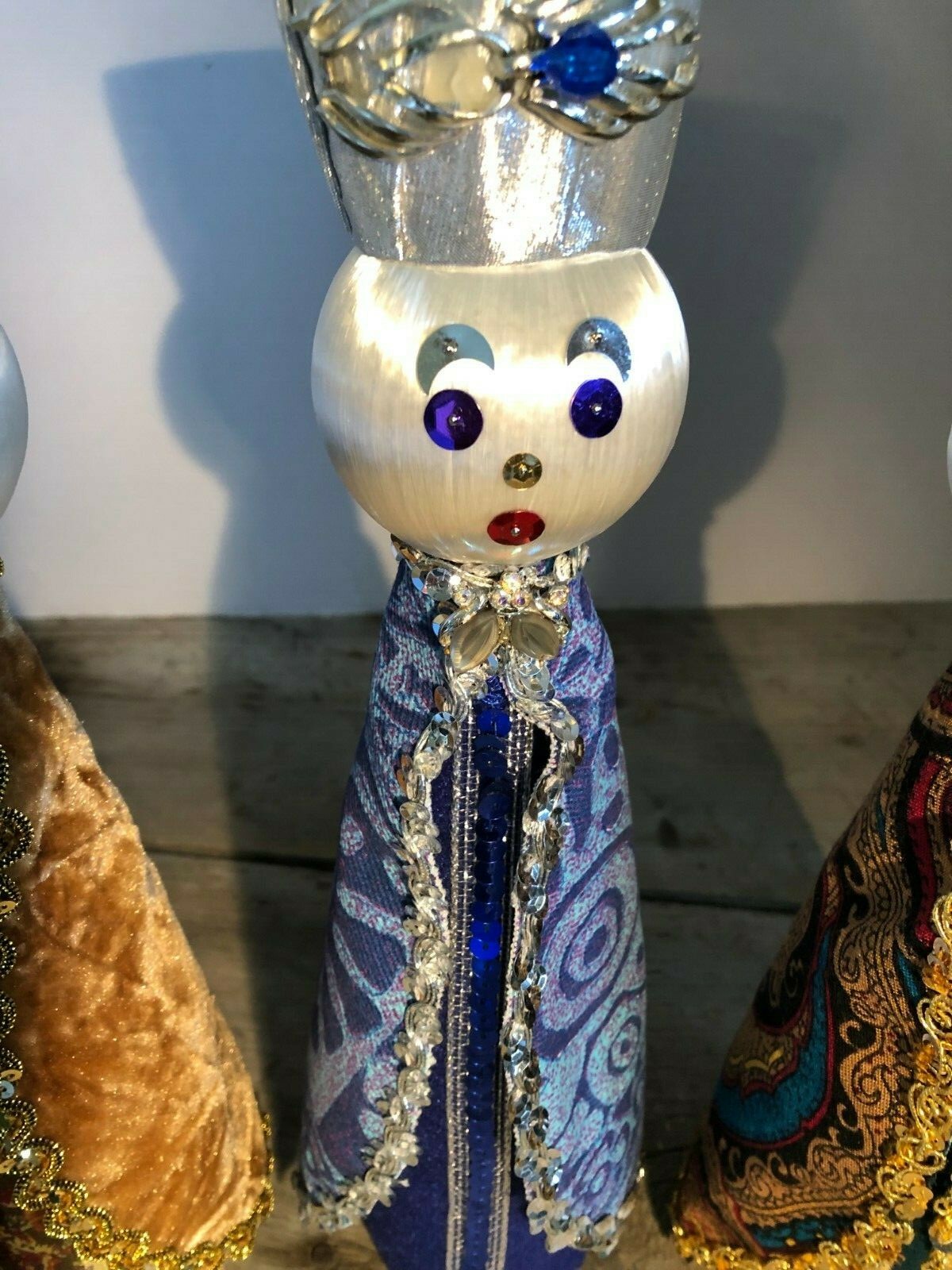 3 Kings Wise Men Nativity Christmas Decorations Vintage Retro Brocade Custom