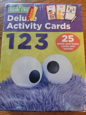 New Sesame Street Deluxe 123 Activity 25 Counting Flash Cards Educational 