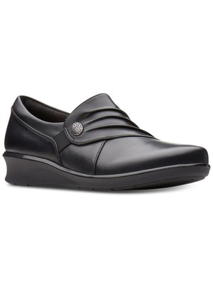 

КОЛЛЕКЦИЯ CLARKS Женские черные лоферы на танкетке на пуговицах 1/2 Roxanne, 9,5 Вт, Черный, 26137200