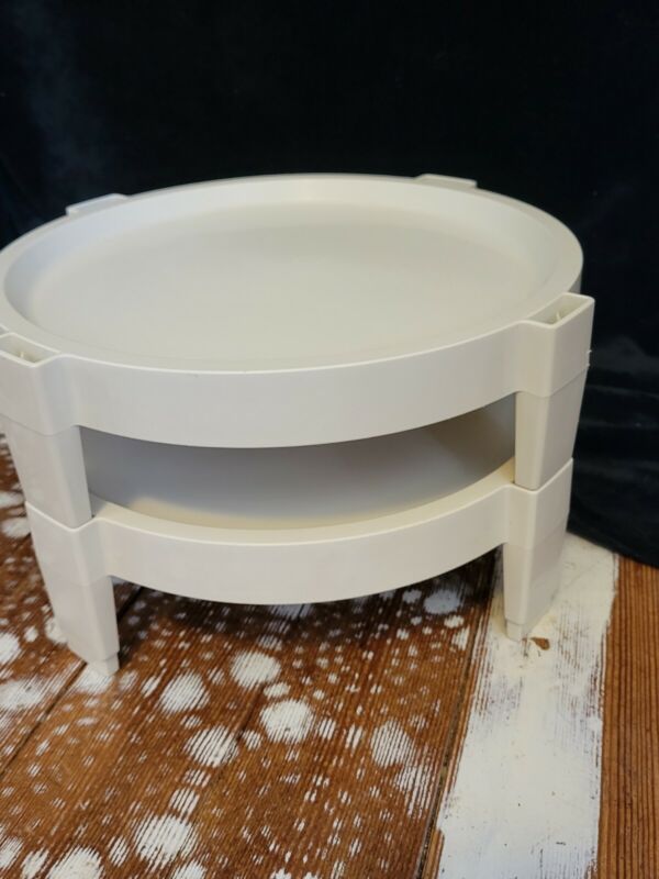 Tupperware Vtg. Large Divide-A-Rack Pie Cupcake Stacker in Almond 1866-2-EUC