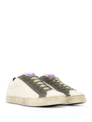 P448 Womens Beige Iridescent Faux Shearling John Platform Leather Sneakers 37