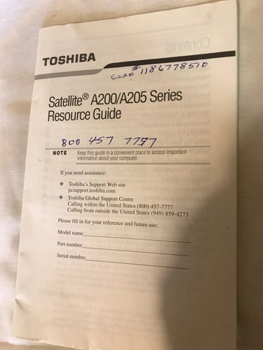 Toshiba Satellite A200/A205 Recovery and Applications/ Drivers Windows Vista Hom