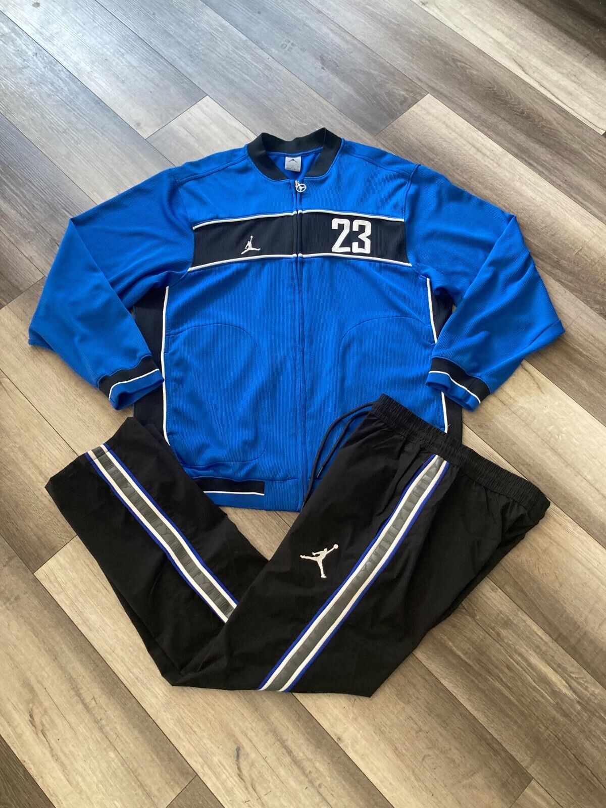 AIR JORDAN Men's Blue Tracksuit Zip-Up (Embroidered) Jacket AIR JORDAN Men's Blue Tracksuit Zip-Up (Embroidered) Jacket