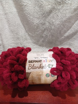 1 Skein - Bernat Alize Blanket EZ - Finger Knit loop yarn - Burgundy - NEW