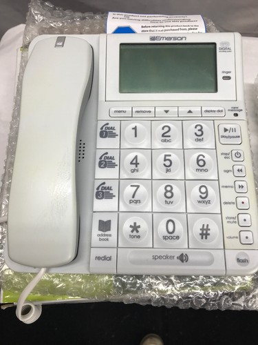 Emerson EM-2655 Speakerphone Digital Answering System Corded Phone