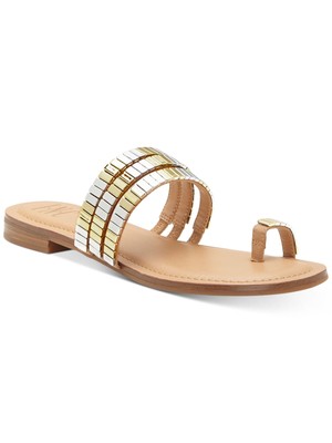 

Женские шлепанцы INC Gold Toe-Loop Jaylee с круглым носком на блочном каблуке без шнуровки 6,5 м, Золотой, 10009149400