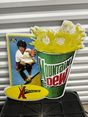 Vintage MOUNTAIN DEW SODA SIGN General Store Advertising Rare & Embossed