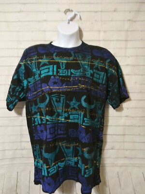 Women's Destination L.A. Black Patterned Long Top, One Size