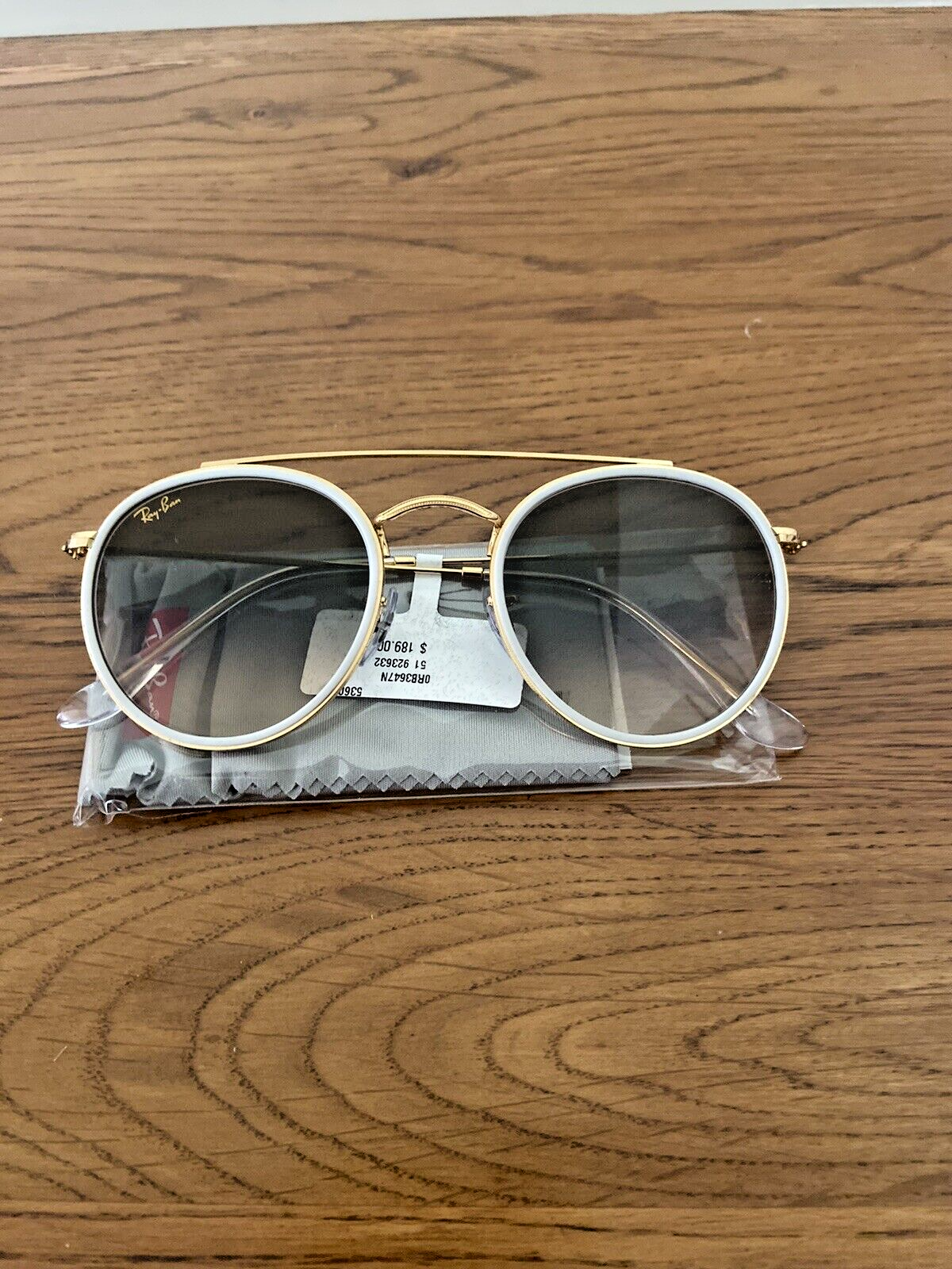 Ray-Ban Round Double Bridge Sunglasses w/ Clear Gradient Blue RB3647N | eBay