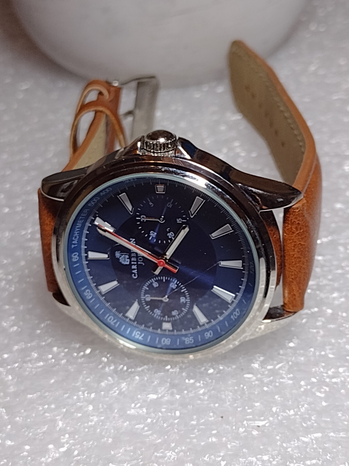 Caribbean Joe CJ7108SL Wrist Watch, 8.5 inch strap, 43 mm, works well Caribbean Joe CJ7108SL Wrist Watch, 8.5 inch strap, 43 mm, works well