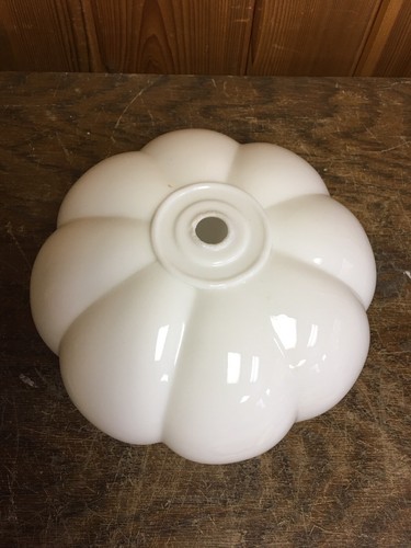 Vintage Milk Glass Art Deco Swag Light Fixture Globe