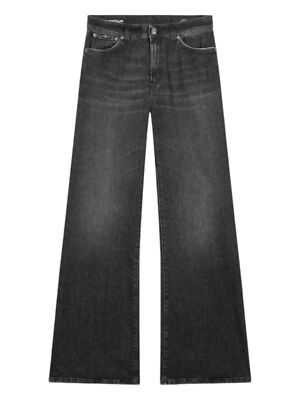 Pre-owned Dondup Woman Jeans A Zampa Nero 18258