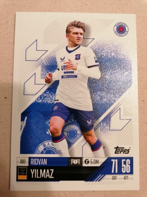 Topps Match Attax 2024/25 Champions League Ridvan Yilmaz Glasgow Rangers #383