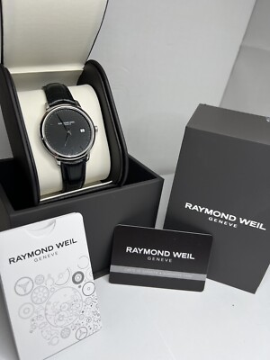 NEW Raymond Weil Men's Date Watch 5485 Toccata Swiss Quartz Black Dial B/P