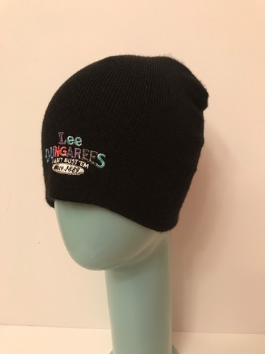 Lee Dungarees Winter Hat Black Can't Bust 'Em Since 1889 Acrylic