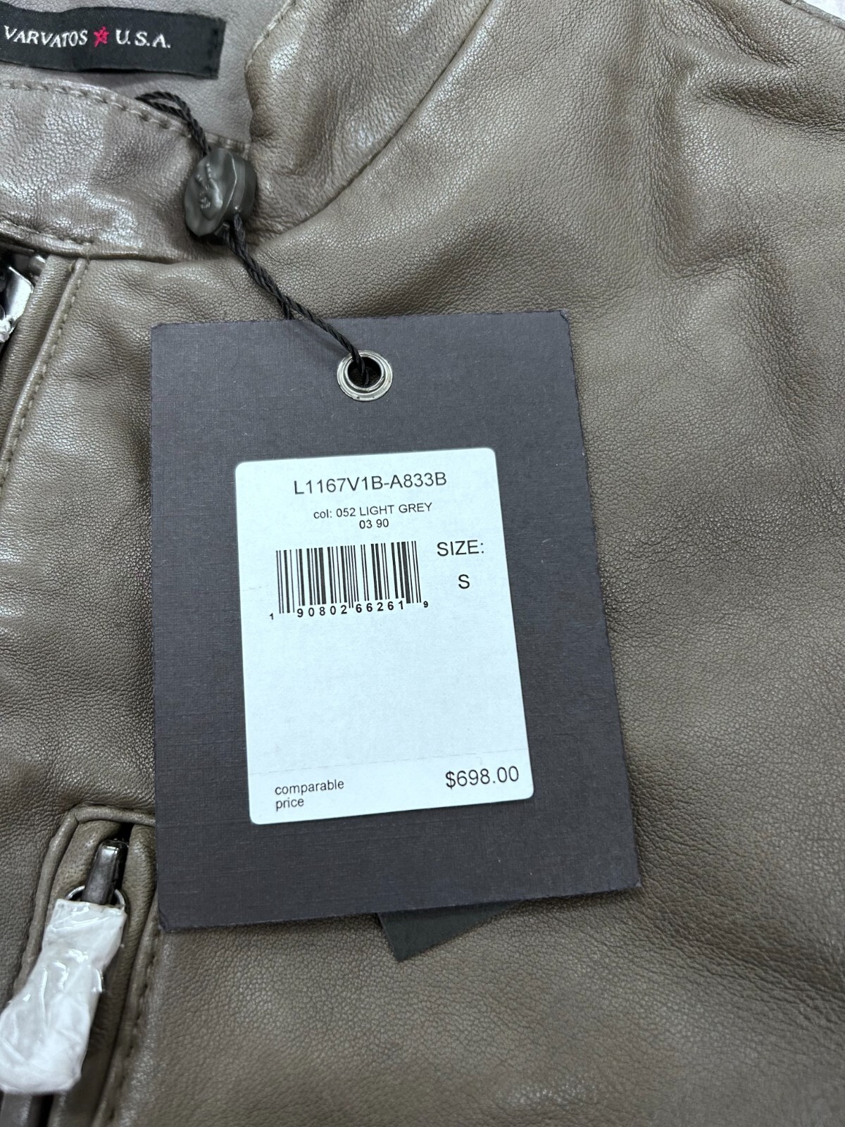 Pre-owned John Varvatos $ 698  Men's Kris Racer Jacket In Light Grey Size: Small In Gray