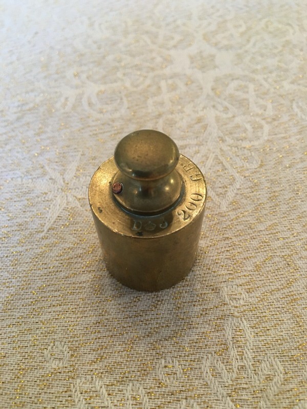 Ancien Poids En Laiton De 200 Grammes