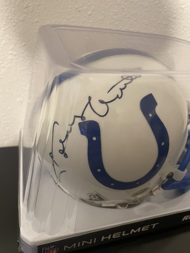 Johnny Unitas Signed Colts Mini Helmet HOF - JSA Certified