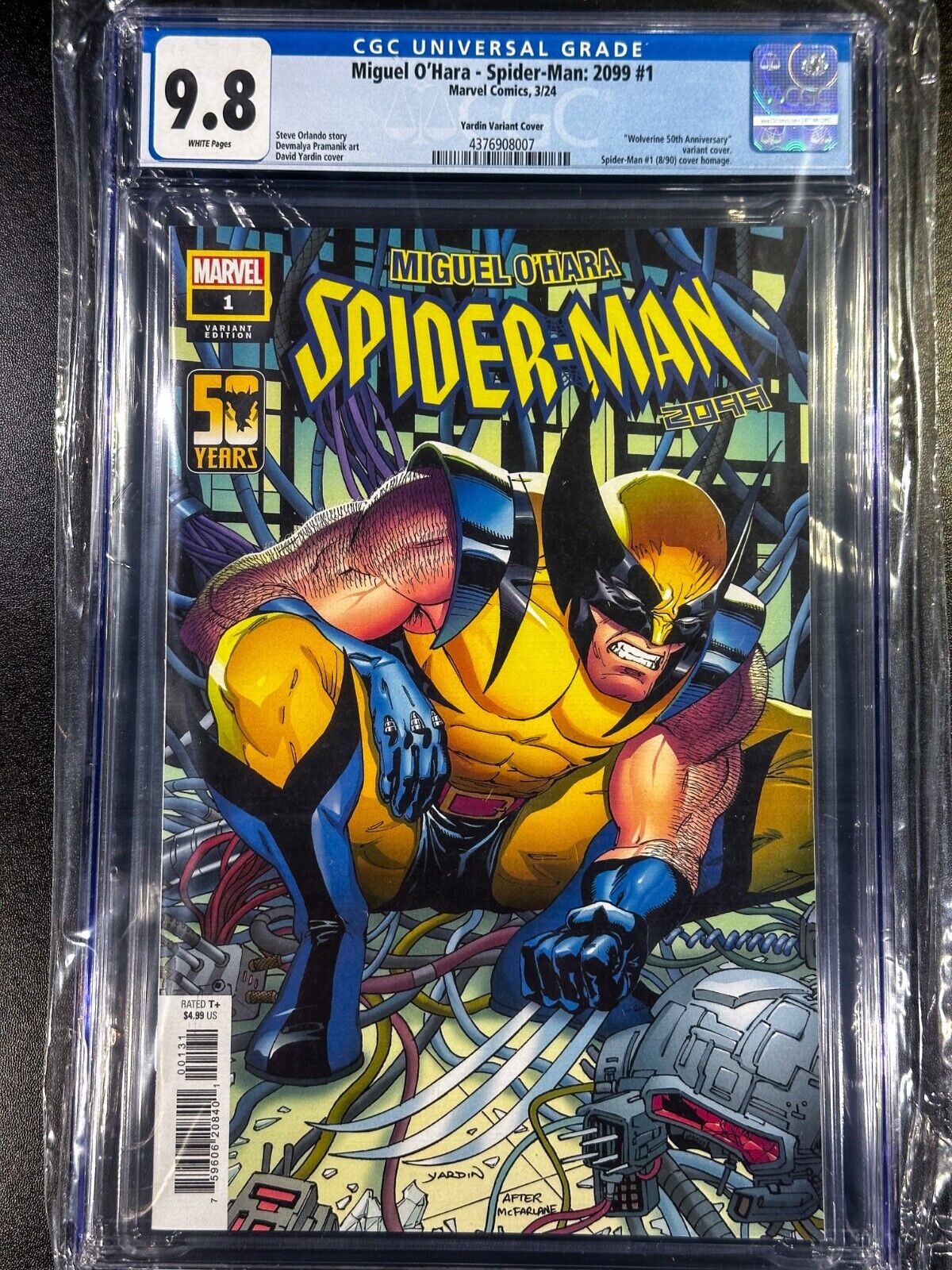 🕸️MIGUEL-SPIDER-MAN 2099 #1🕸️CGC 9.8 MINT🕸️Wolverine 🕸️MIGUEL-SPIDER-MAN 2099 #1🕸️CGC 9.8 MINT🕸️Wolverine