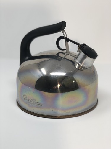 Paul Revere 1801 Stainless Steel Copper Bottom Whistling Teapot Kettle USA NY 84