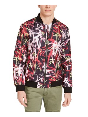 

INC Mens Red Graphic Bomber Jacket, Красный, 100082433BI