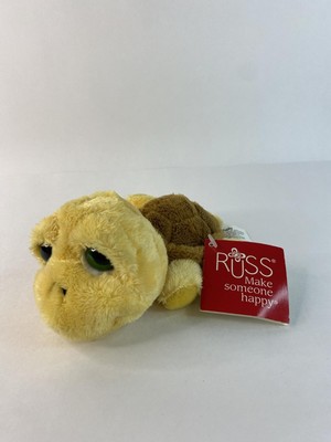 Lil Peepers Turtle ''Shelly'' Plush Bean Bag Big Green Sad Eyes 6.5'' Russ  Berrie