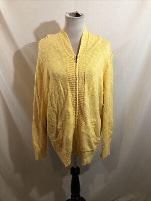 Northcrest  Lemon Drop  Zip Front Hooded Sweater - Womens 16/18W, NWT, Bust 20 