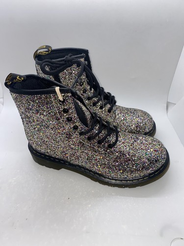 dr martens pink & lilac 1460 glitter boots junior