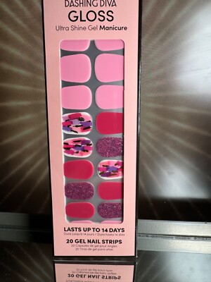 Dashing Diva Gloss ~ 20 Gel Nail Strips ~ Style Get Pinked ~ BNIB