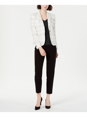 

Женская бежевая рабочая куртка ANNE KLEIN в полоску с одной пуговицей, Бежевый, 10715792