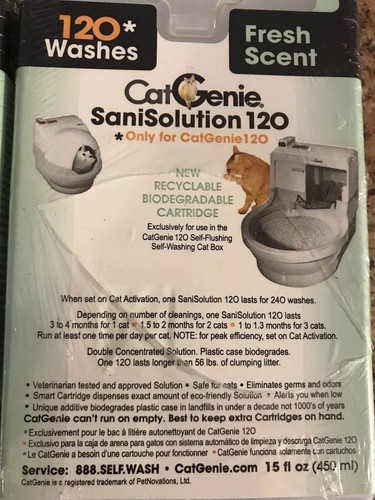 CatGenie 120 SaniSolution Smart Cartridge Fresh Scent 15 fl oz - New lot of 5