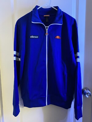 Ellesse Roma Track Jacket Full Zip Royal Blue White Size Small NWT $105