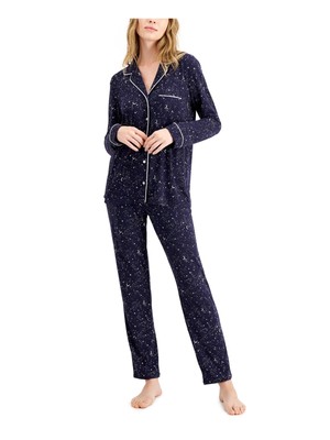 ALFANI INTIMATES Женский темно синий топ с длинным рукавом, брюки прямого кроя, пижама XXL