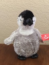 7" Aurora Baby Emperor Penguin Plush Stuffed Animal Black Gray White