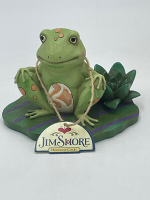 Jim Shore 2013 ''Bounce With Me'' Heartwood Creek Frog on Lily Pad Enesco 44037670