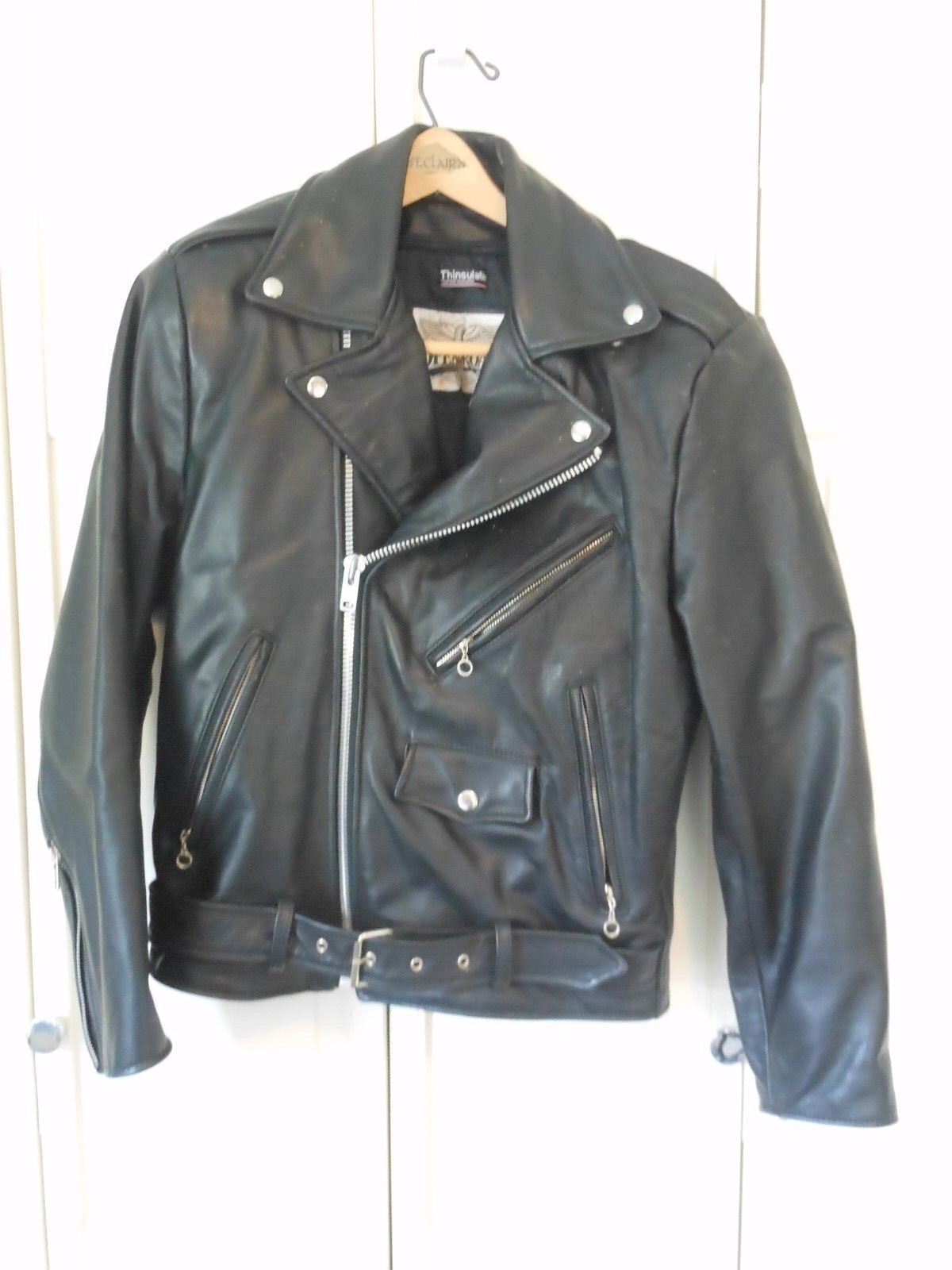 Vintage Open Road Thinsulate Black Leather Motorcycle Jacket Vintage Open Road Thinsulate Black Leather Motorcycle Jacket
