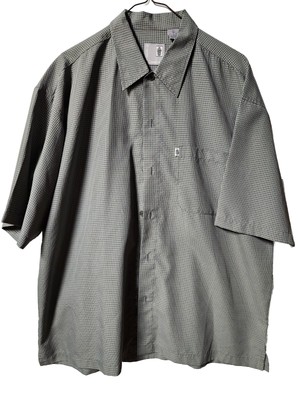 Pineapple Connection Men's Shirt Green Plaid Button Down Short Sleeve Size L