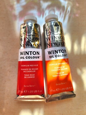 WINSOR & NEWTON Winton Oil Colour, 2 x 37 ml, Red, Orange.